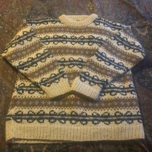 Bulky 100% wool hand knit sweater from Nepal.